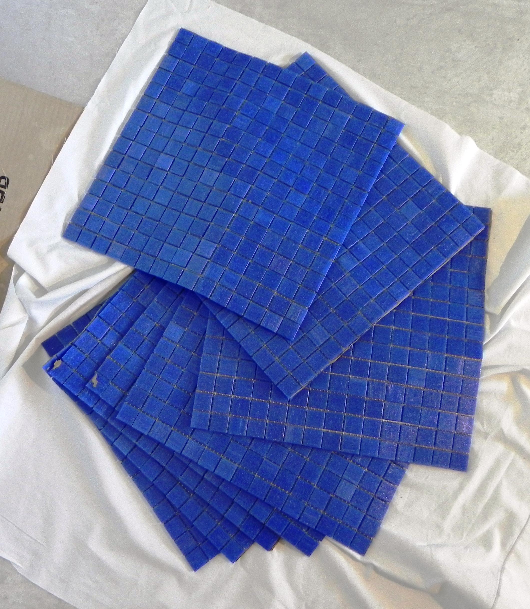 Late 20th Century 8 Fogli Mosaico Bisazza Blu, Anni 90 For Sale