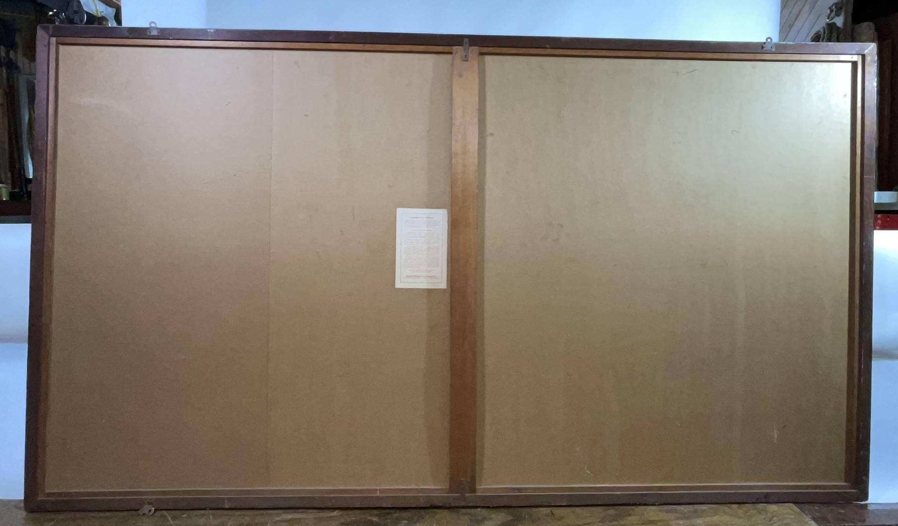 8 Foot Framed World Map by Philips In Good Condition For Sale In Norwell, MA