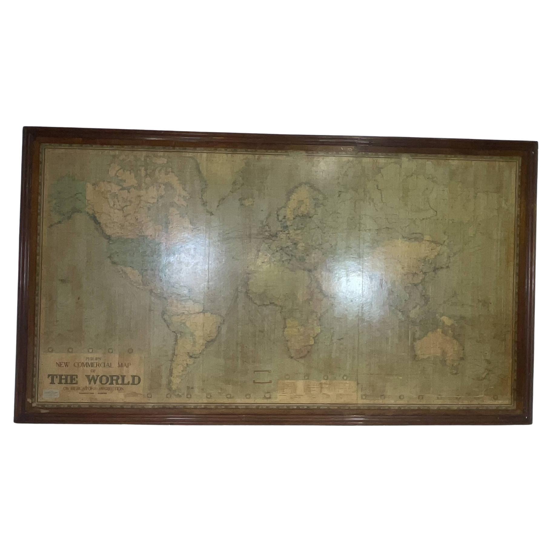 8 Foot Framed World Map by Philips