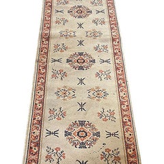 8' Foot Hand Knotted Wool Turkish Oushak Runner Rug