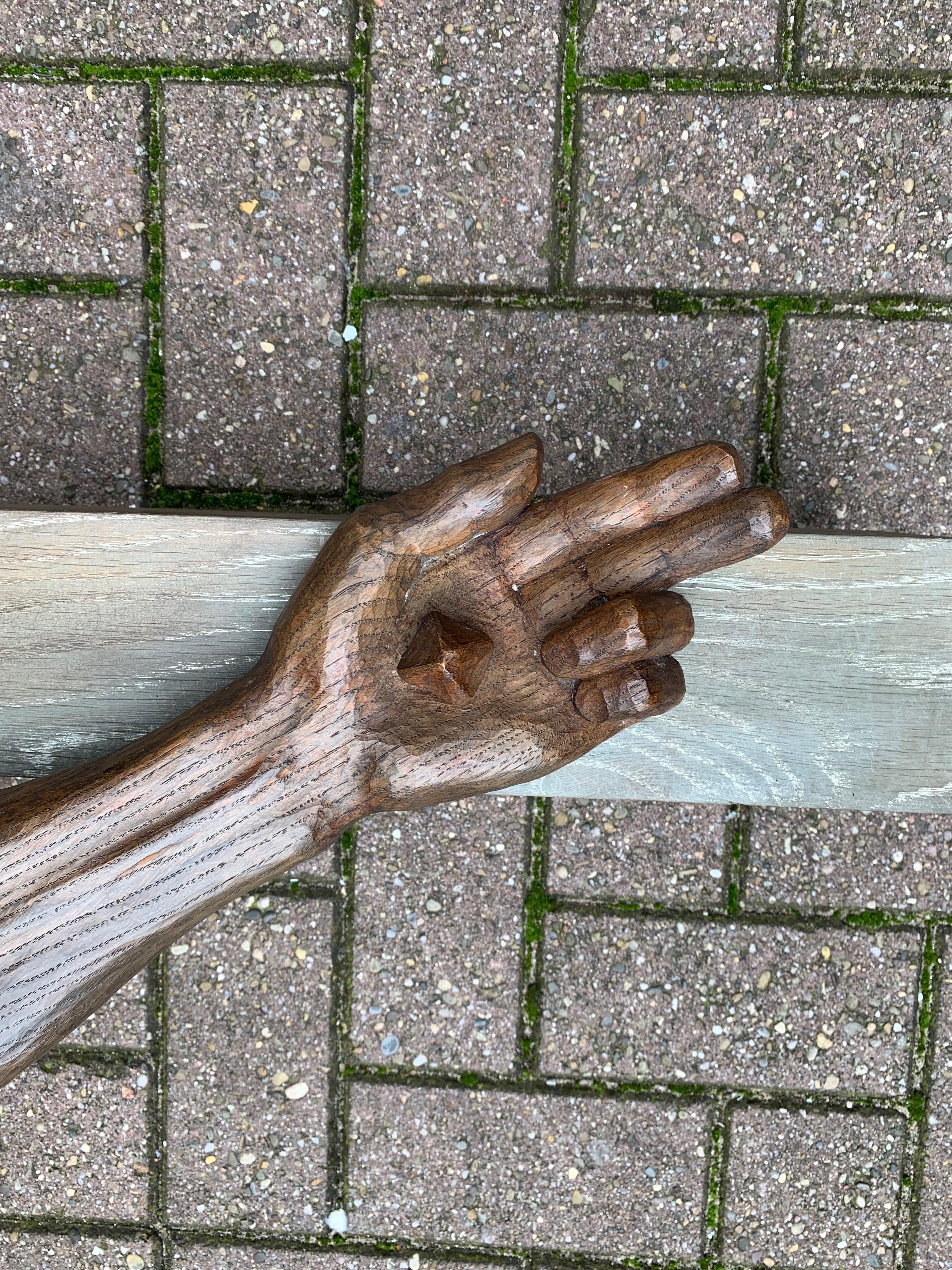 Extra Large Crucifix with Hand Carved Oak Corpus of Christ for Church or Chapel In Good Condition For Sale In Lisse, NL