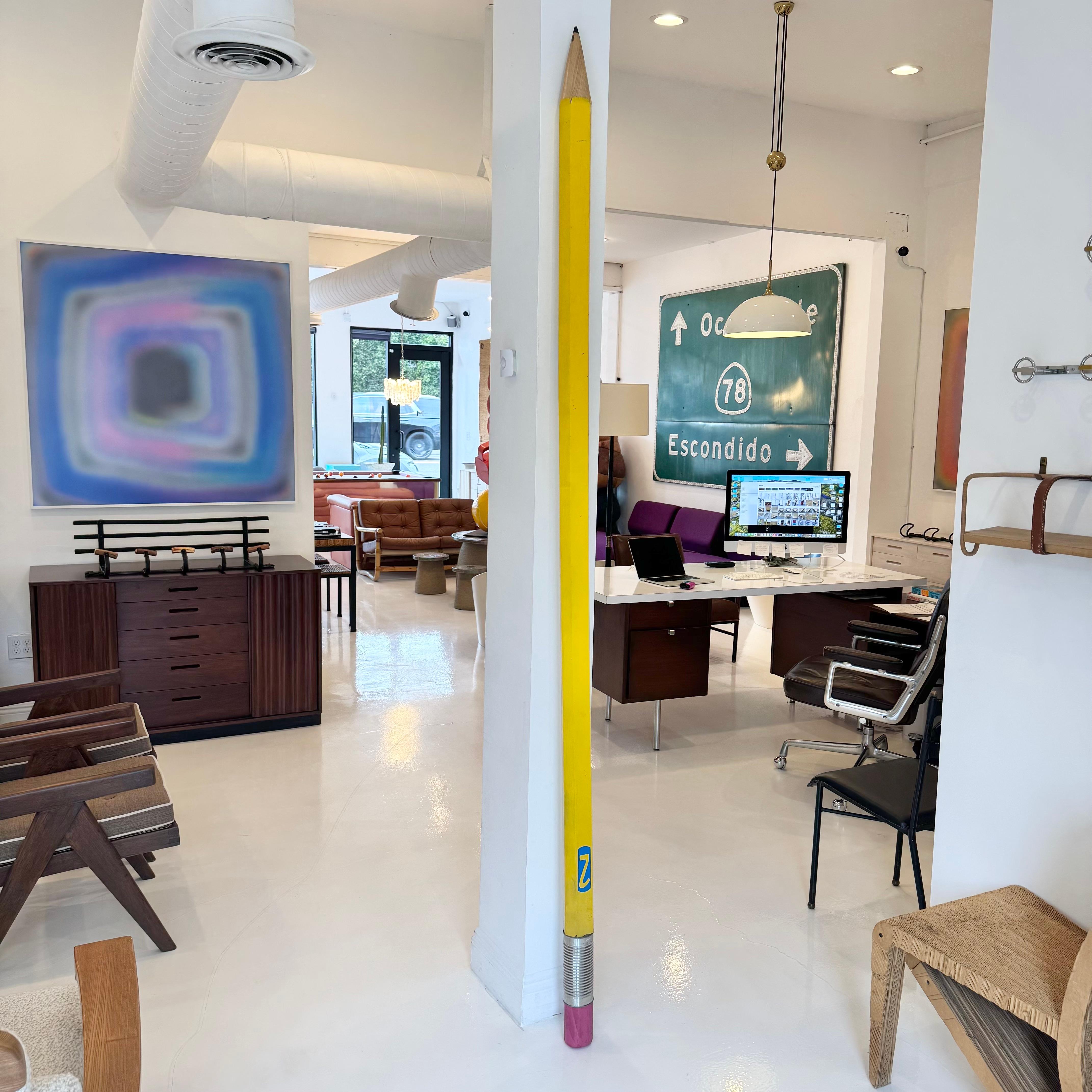 8 Foot Tall Pop Art Wood Pencil, 1970s USA In Good Condition For Sale In Los Angeles, CA