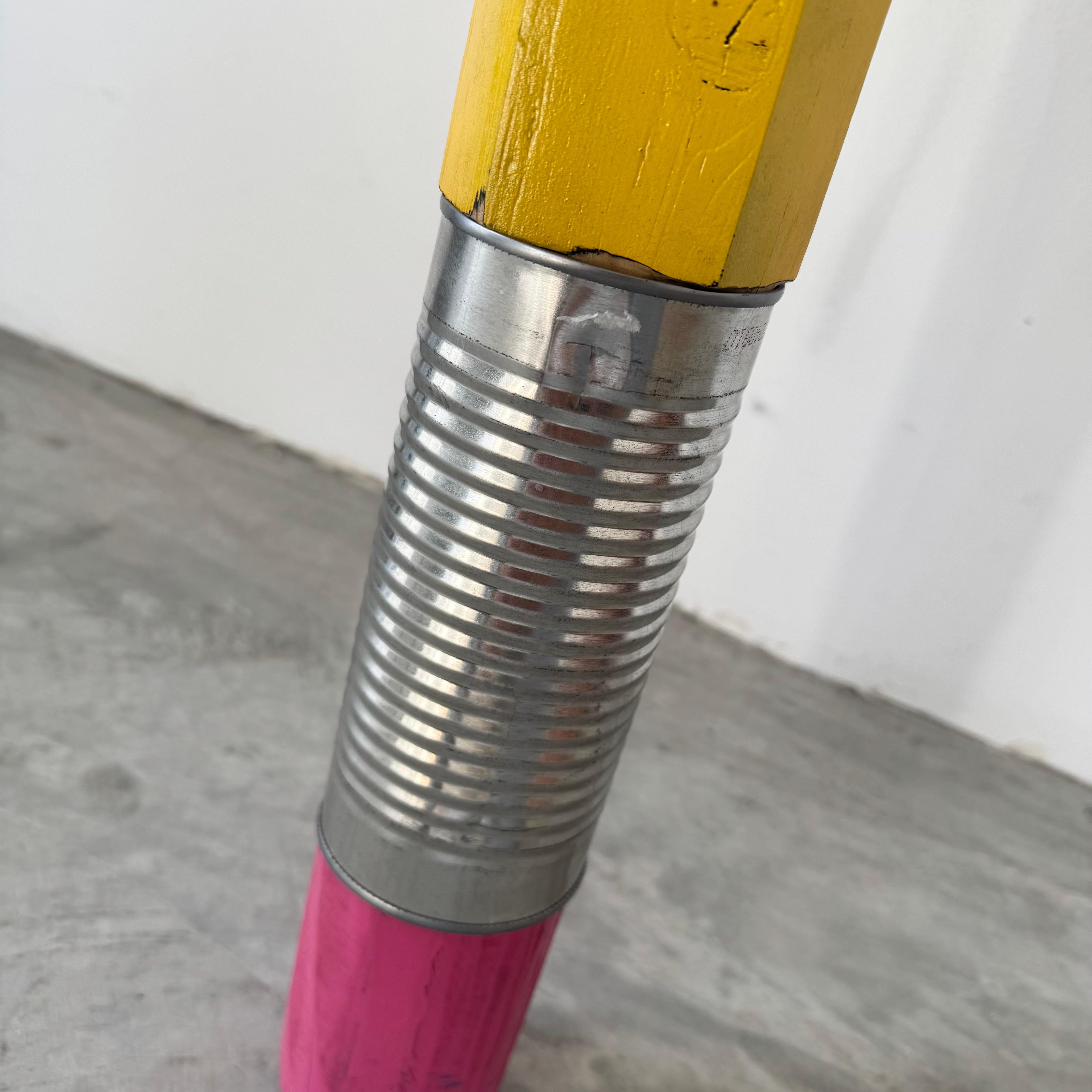 Metal 8 Foot Tall Pop Art Wood Pencil, 1970s USA For Sale
