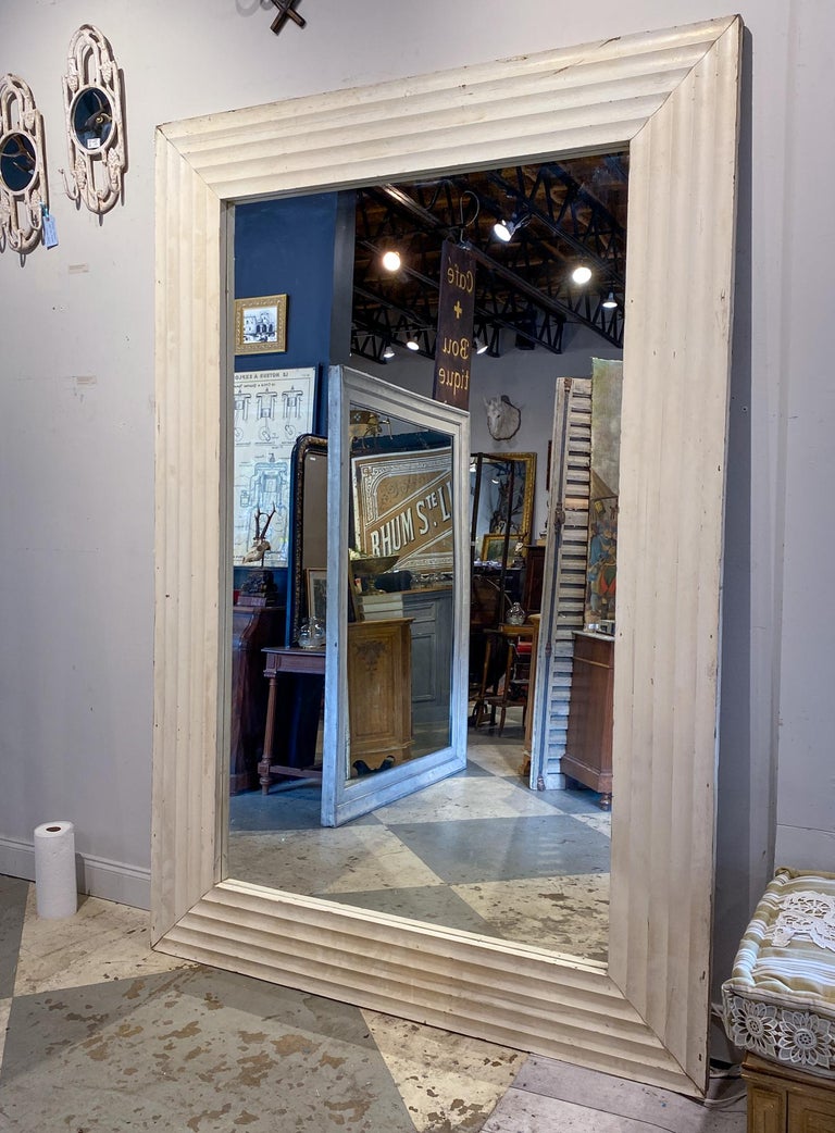 8-Foot Vintage French Floor Mirror with Textured Wood Frame in Painted  Finish at 1stDibs | 8 foot wall mirror, 8 ft mirror, 8 foot mirror