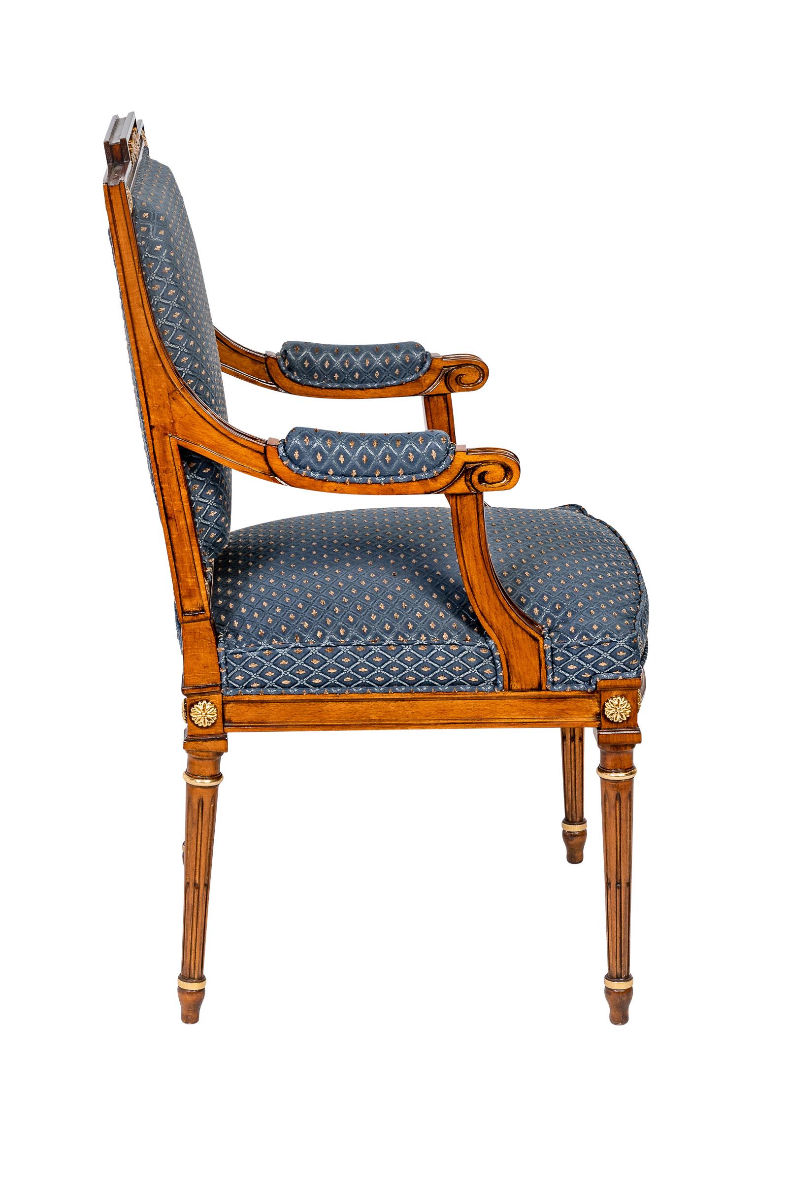 8 French 19th Century Louis XVI Style Cherry Dining Chairs For Sale 7