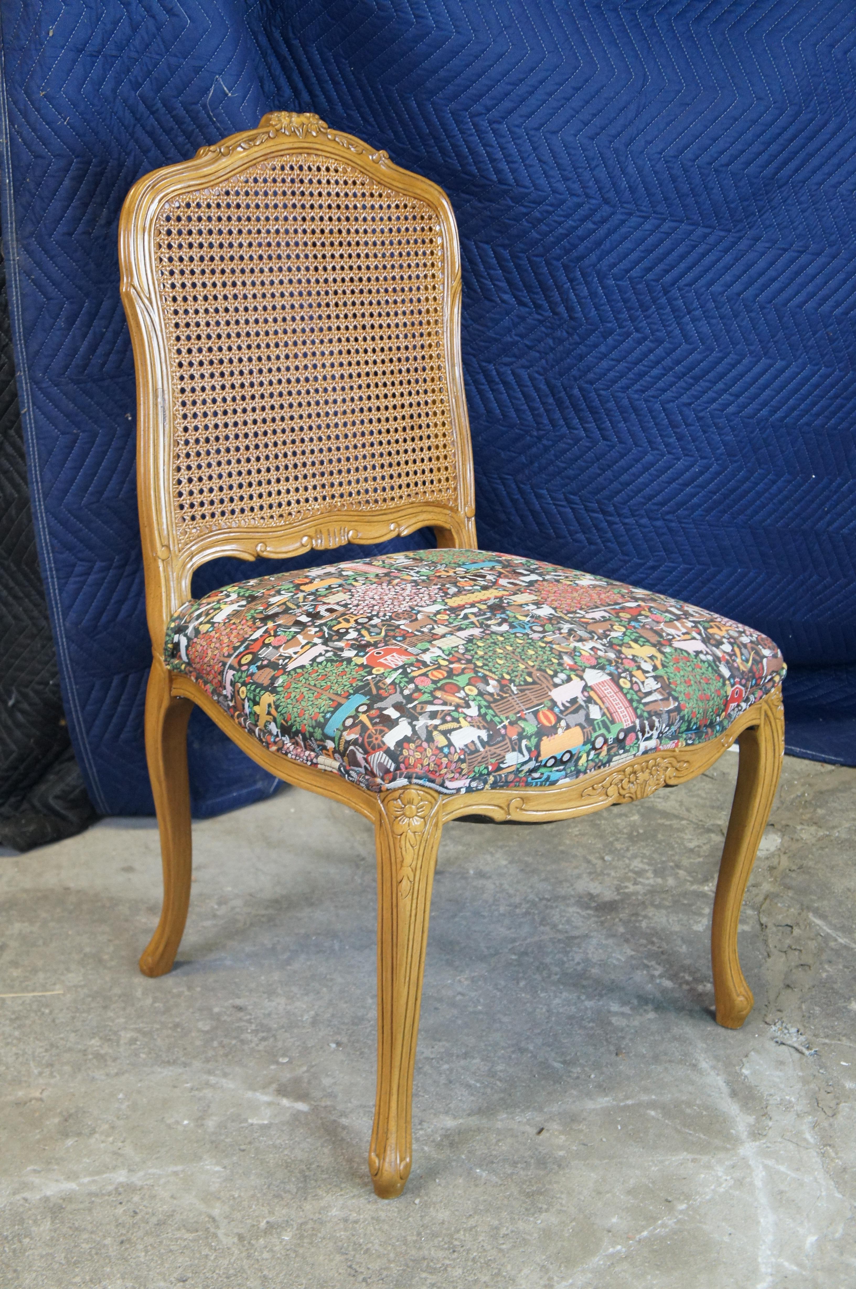 8 French Louis XV Walnut Caned Country Farmhouse Fauteuil Dining Chairs For Sale 4