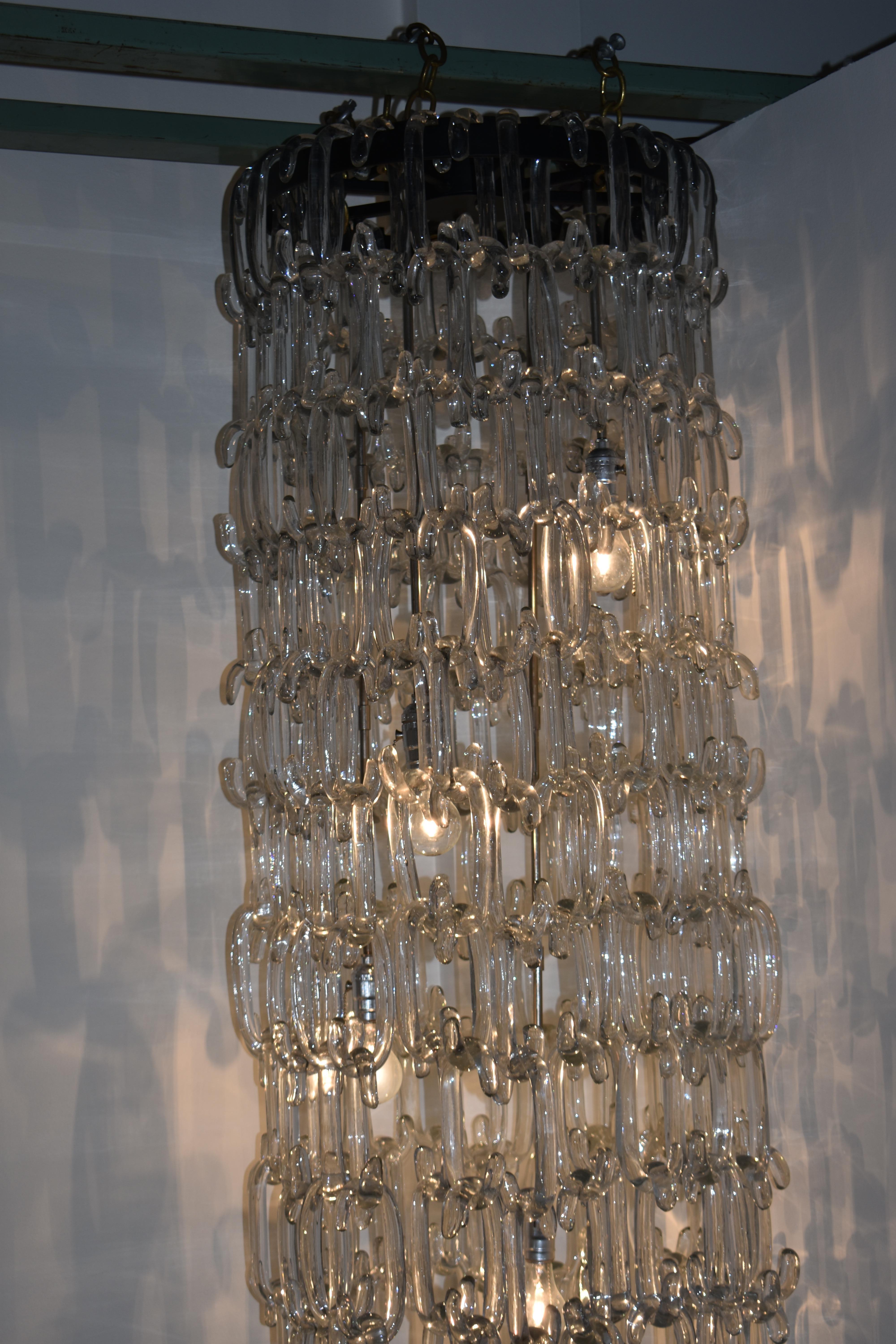 Lampadario in vetro soffiato a mano A Link in vendita 2