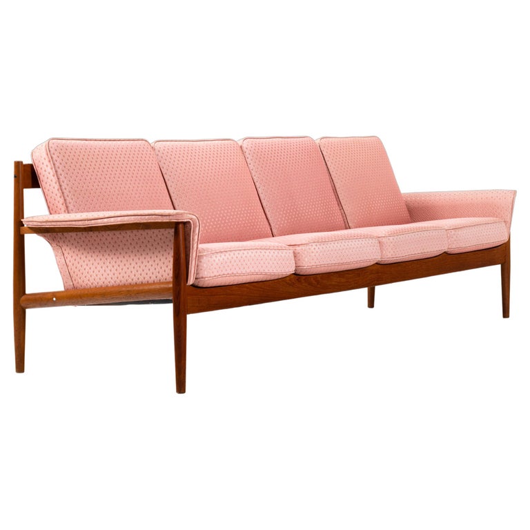 8 Ft. Long Four Seat Sofa by Grete Jalk for France and Sons in Teak, c.  1960s For Sale at 1stDibs