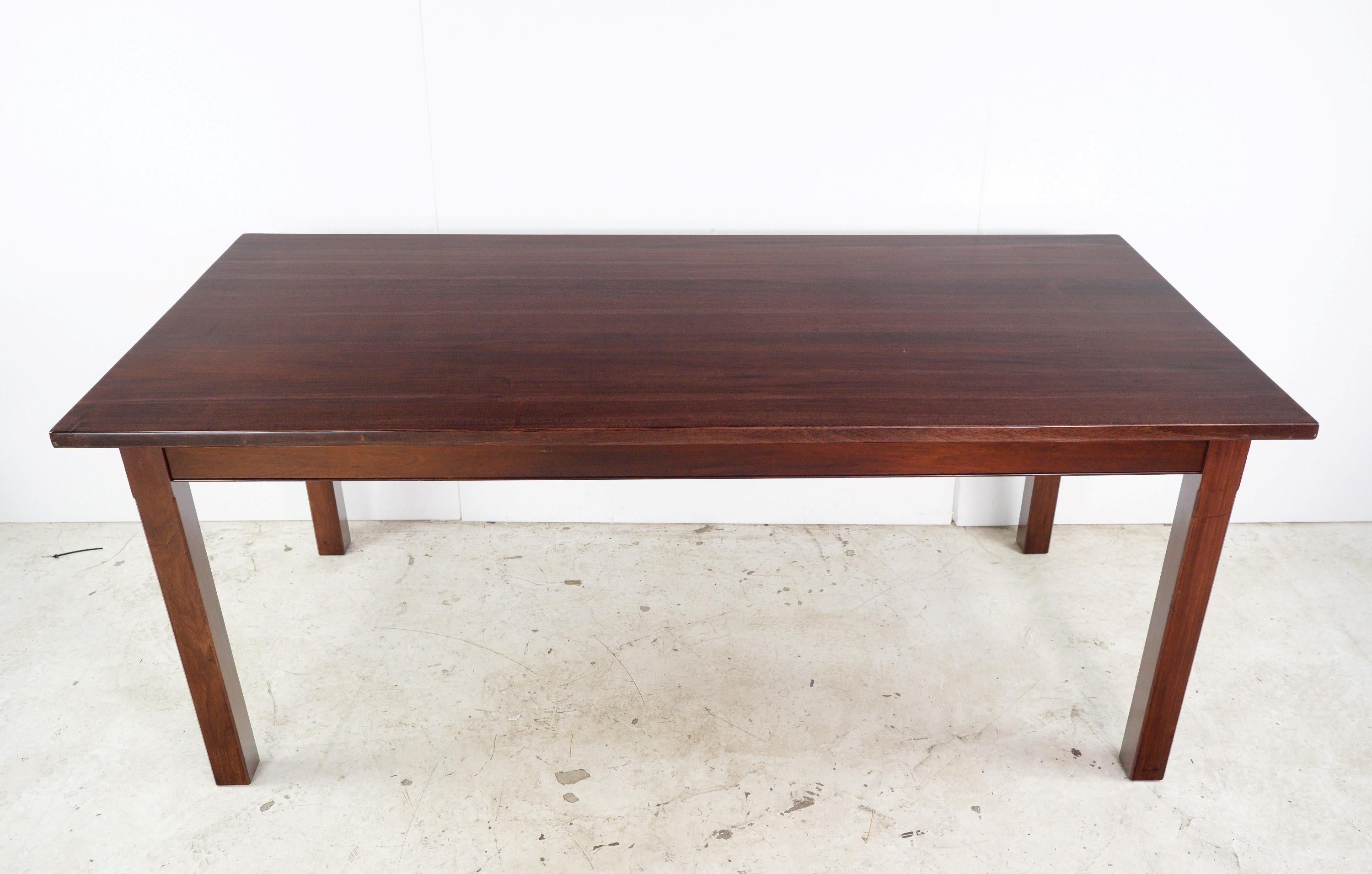 8 ft Mahogany Dining Room Table w Square Legs For Sale 1