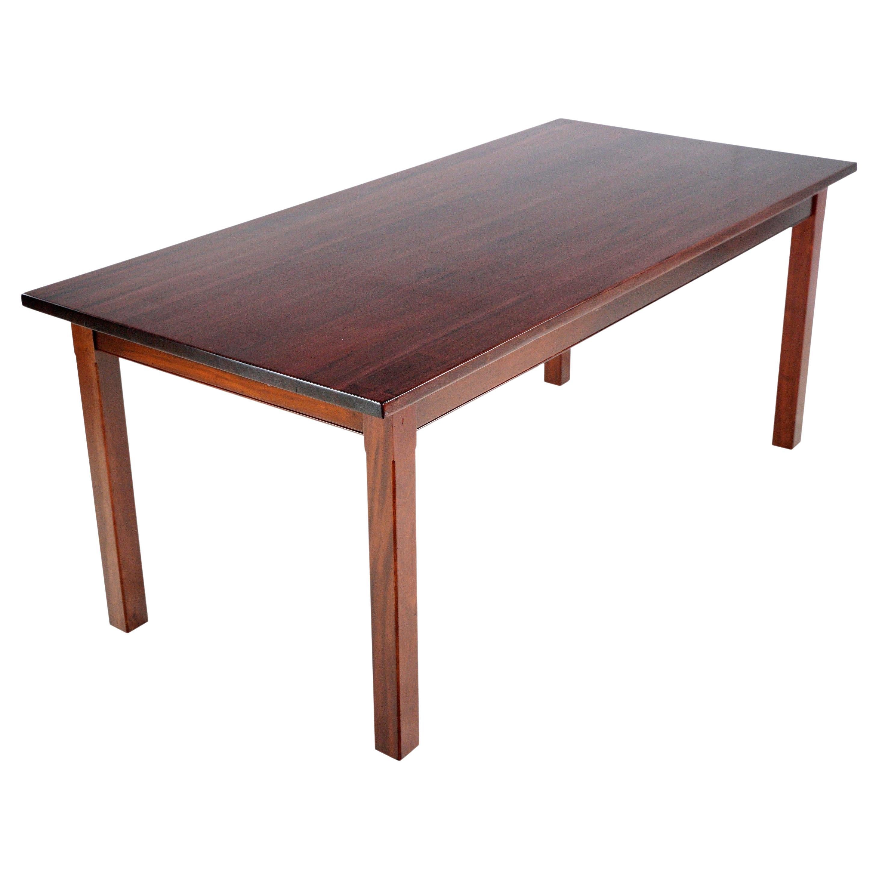 8 ft Mahogany Dining Room Table w Square Legs For Sale