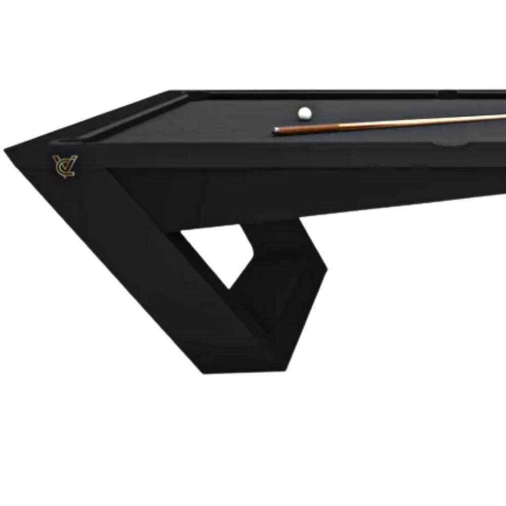 black felt pool table