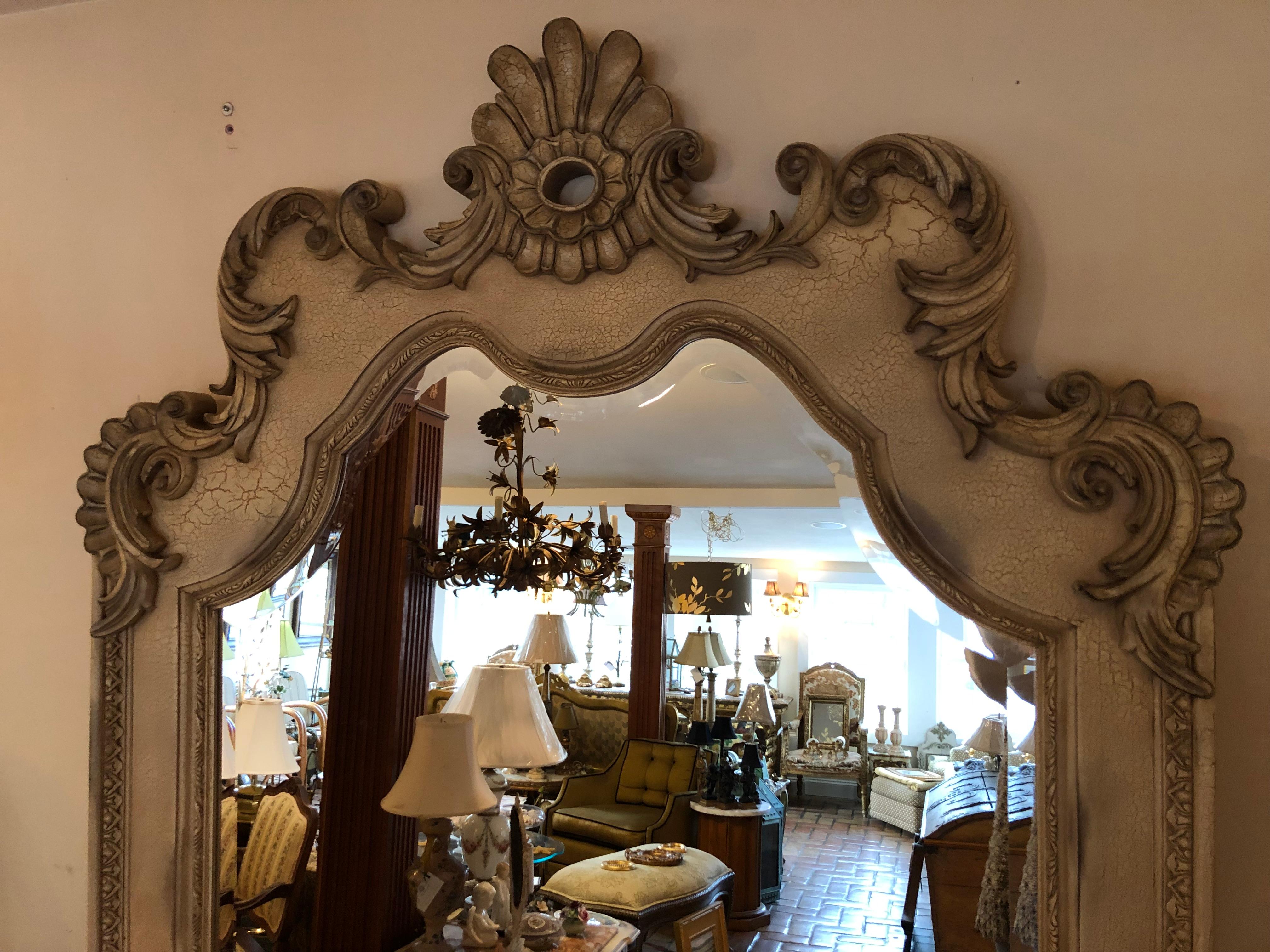 8 ft. Tall Hollywood Regency Style Leaning or Wall Mount Mirror 2