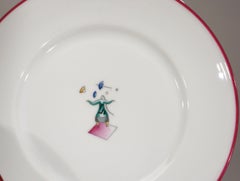 8 Gio Ponti for Ginori "Il Circo" Dessert Plates Circus Subjects Art Deco Style
