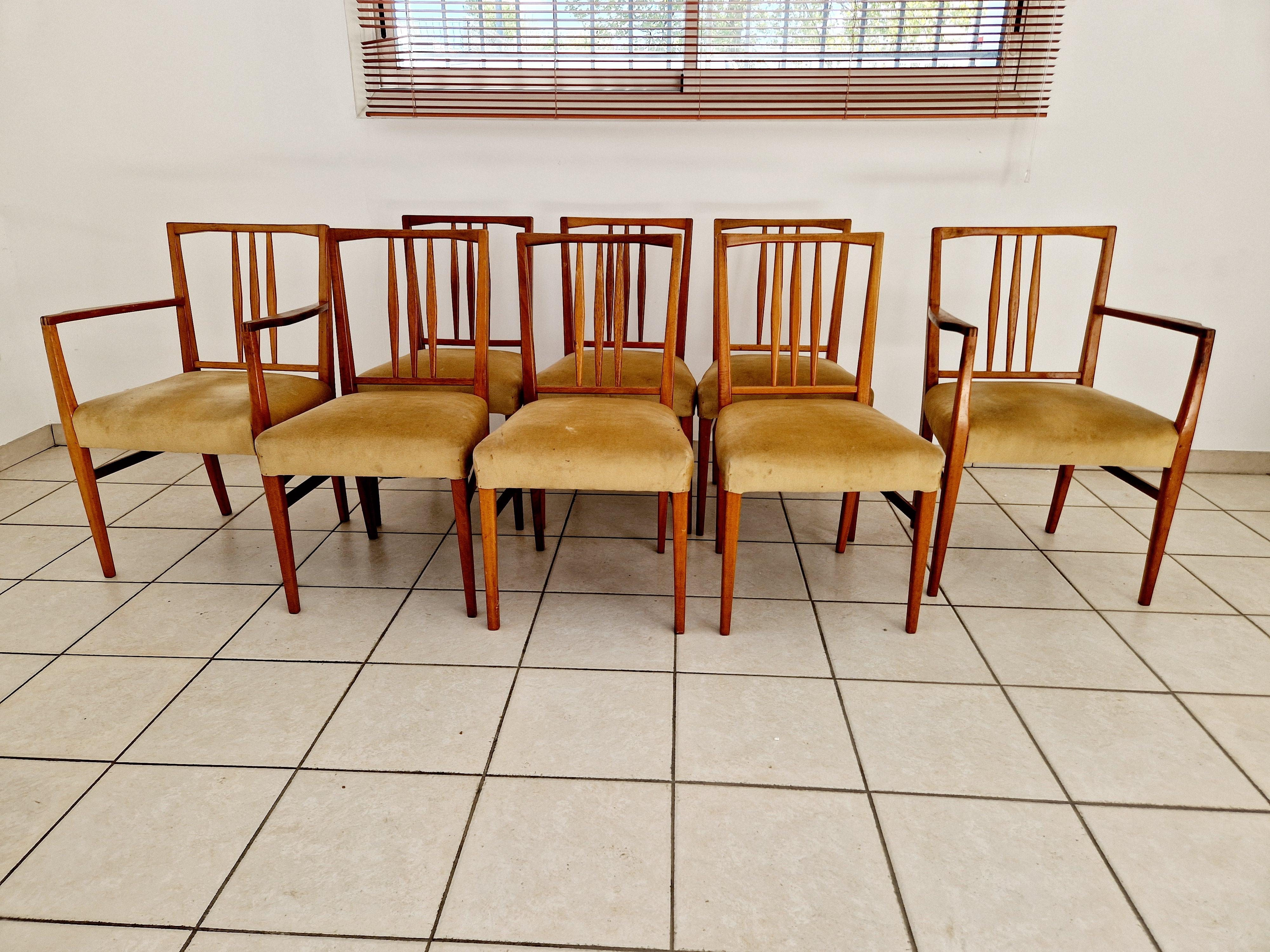Mid Century Gordon Russell Teak 8 Dining Chairs 4