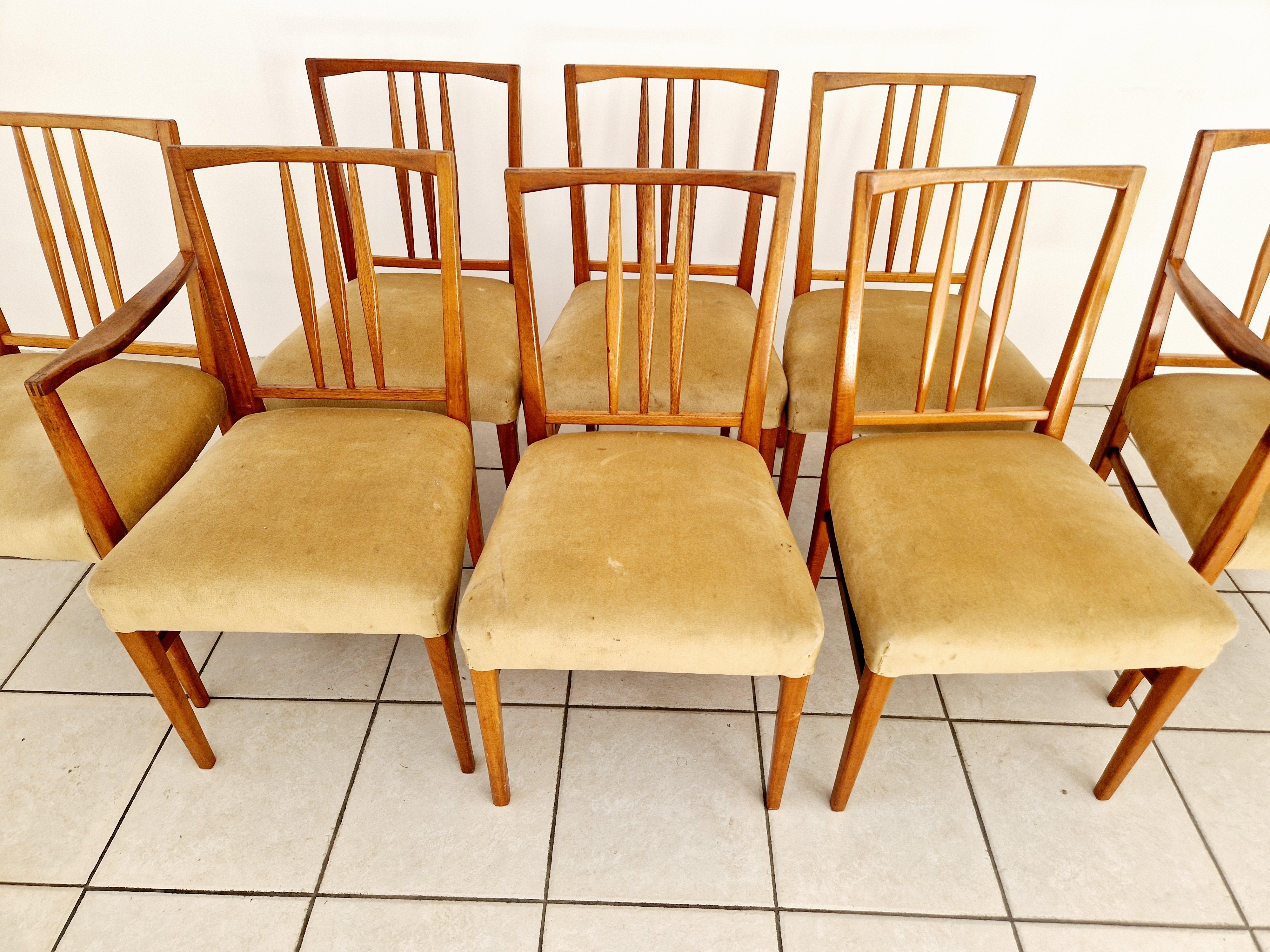 British Mid Century Gordon Russell Teak 8 Dining Chairs