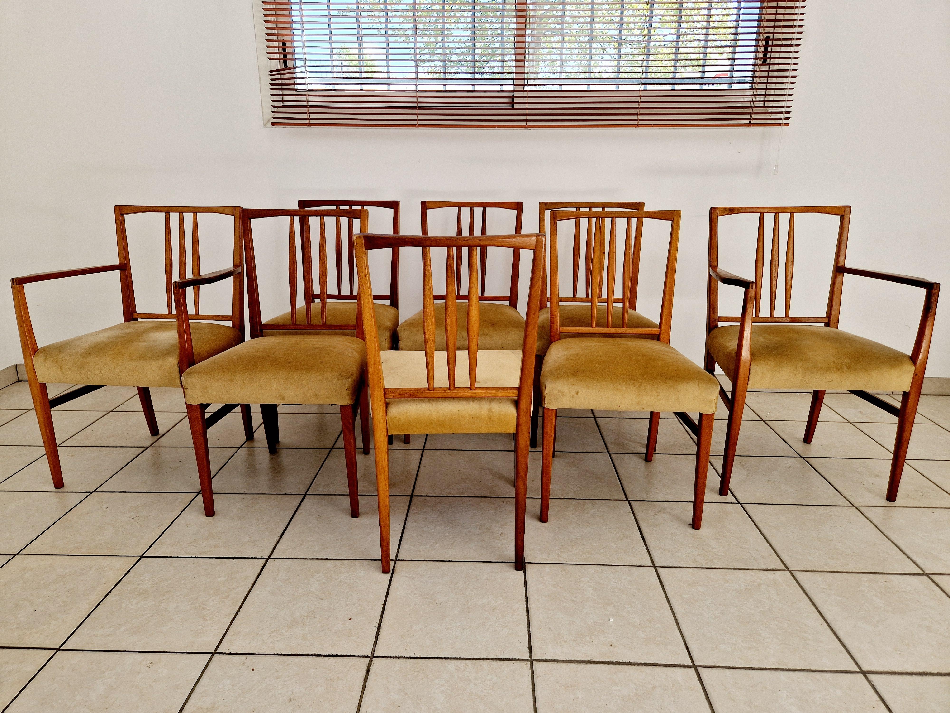 Mid Century Gordon Russell Teak 8 Dining Chairs 2