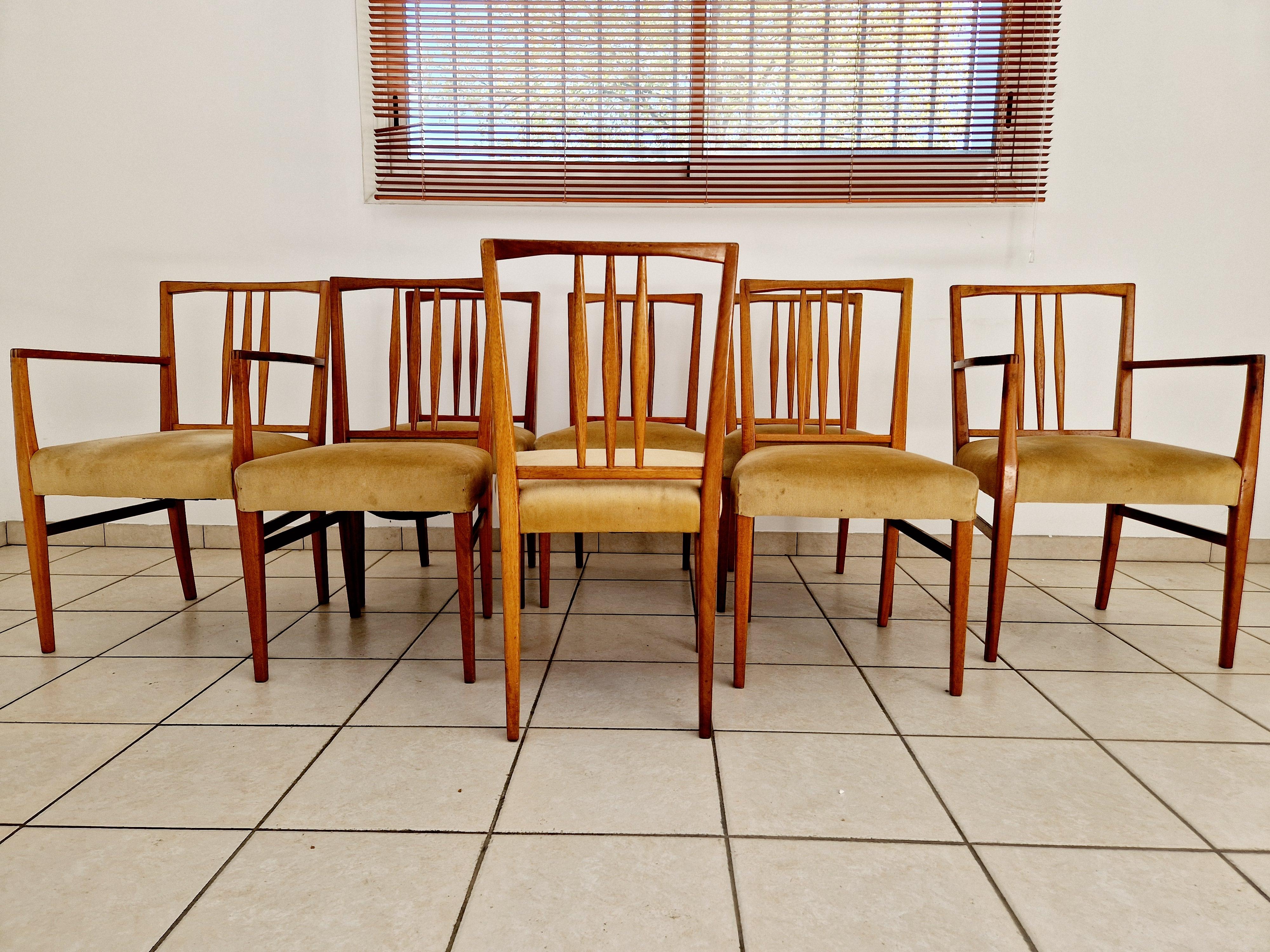 Mid Century Gordon Russell Teak 8 Dining Chairs 3