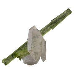 Combinaison sculpturale de tourmaline et de cristal de quartz du Pakistan, 8 grammes