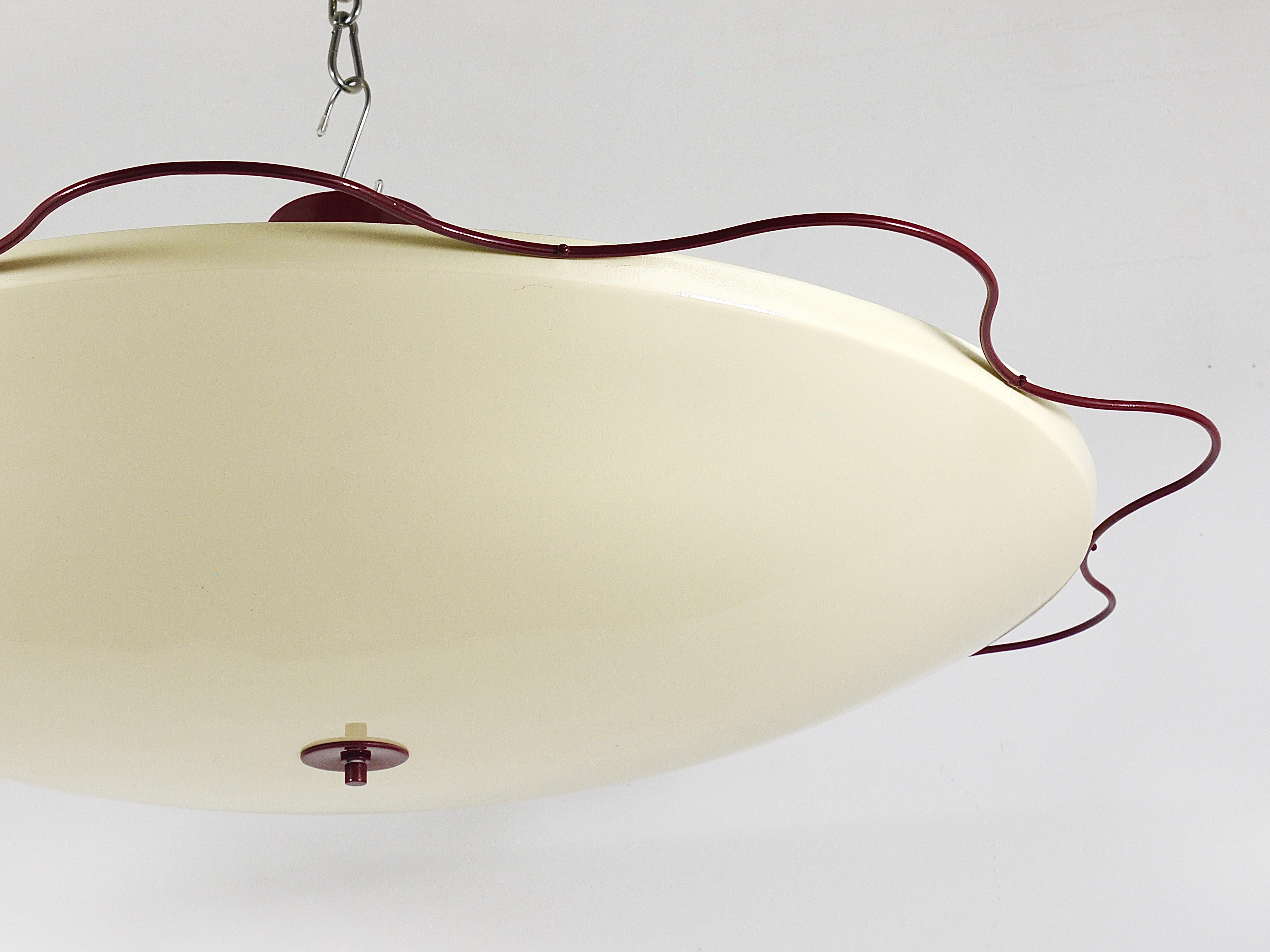 Grand Mid-Century Flush Mount Uplight Ceiling Lamp from Filmcasino Vienna, 1950s 2