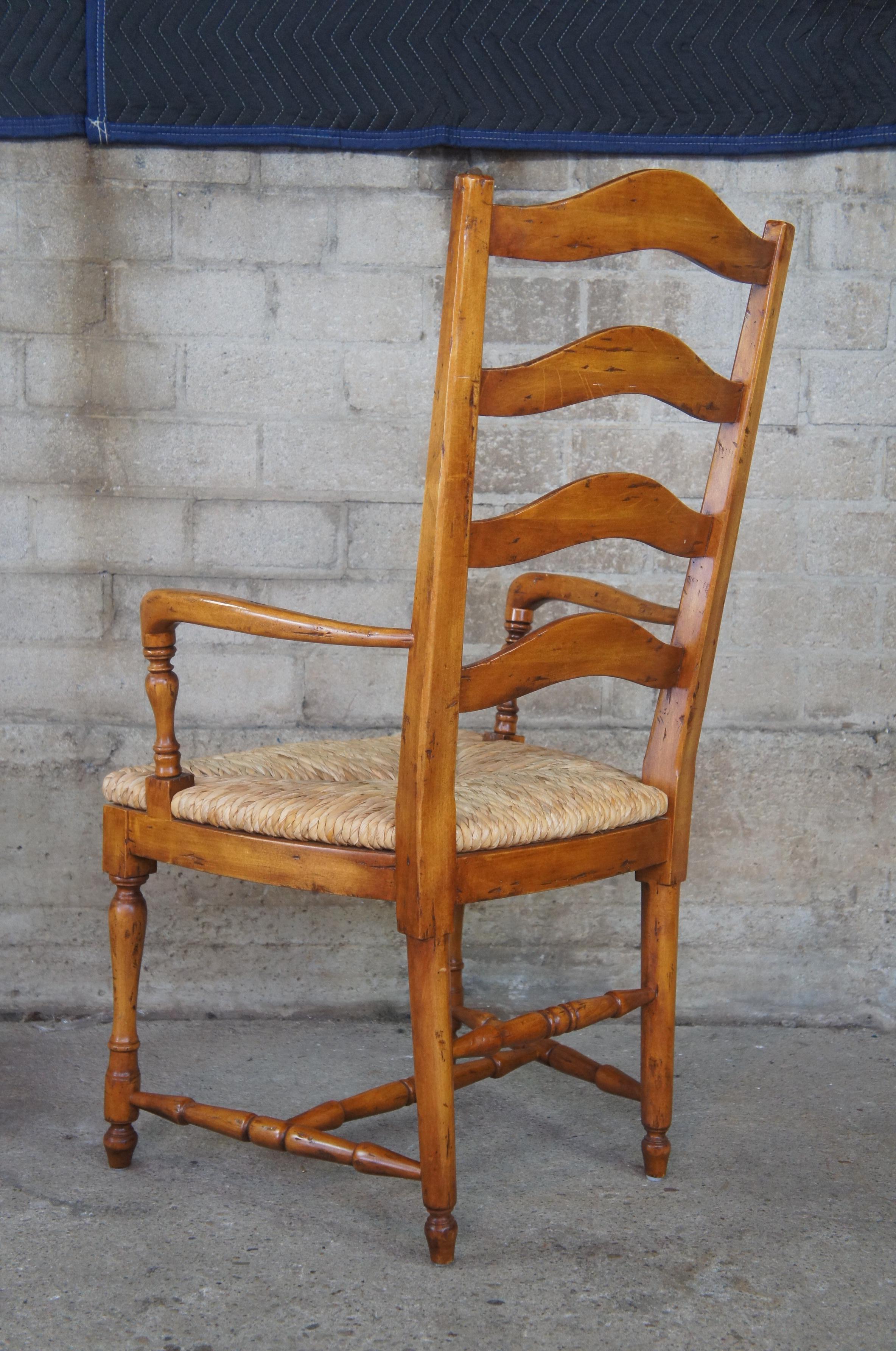 8 Guy Chaddock Country French Ladderback Rush Seat Dining Chairs Farmhouse 2
