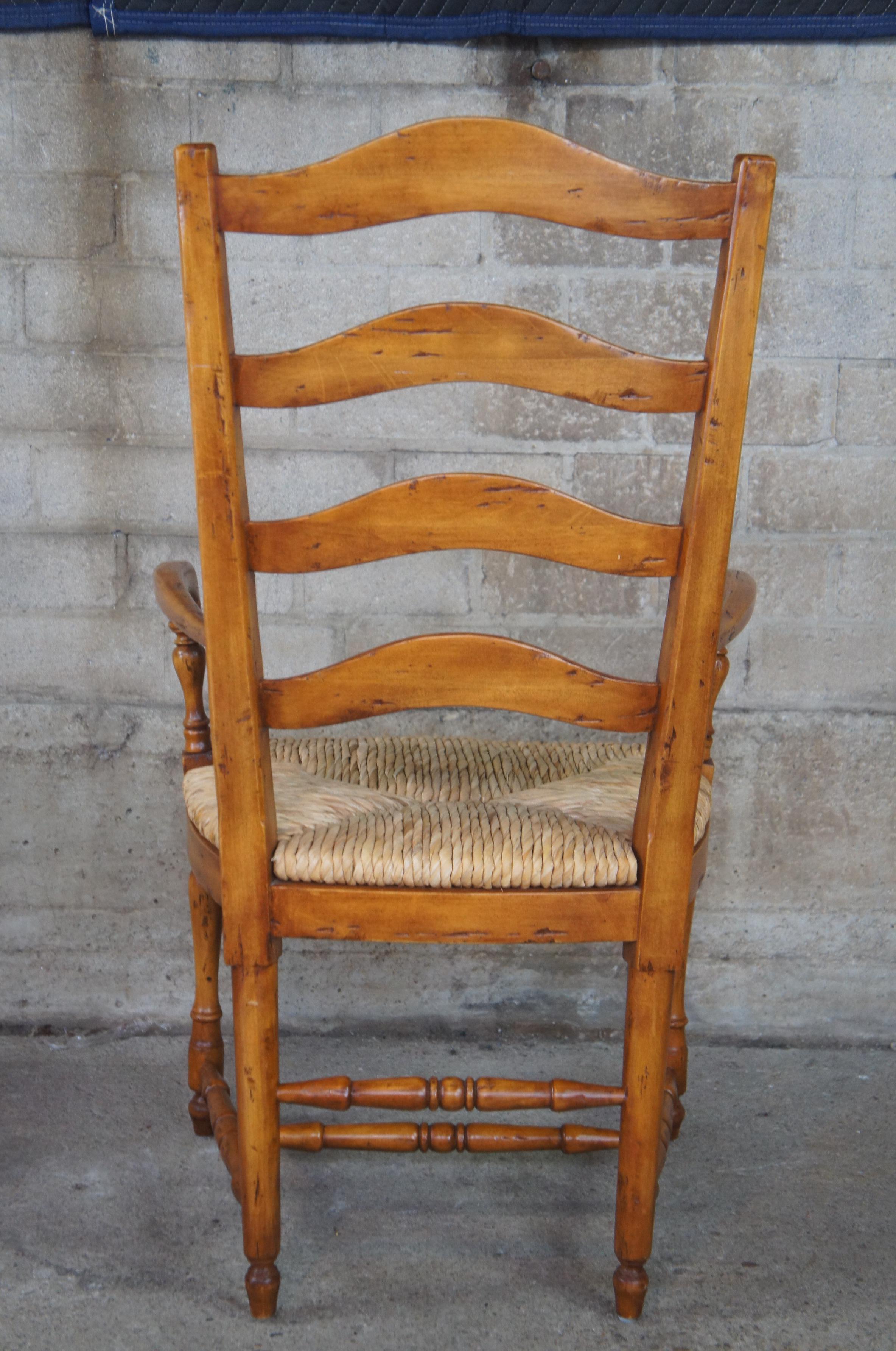 8 Guy Chaddock Country French Ladderback Rush Seat Dining Chairs Farmhouse 3