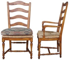 8 Guy Chaddock Country French Ladderback Rush Seat Dining Chairs Farmhouse