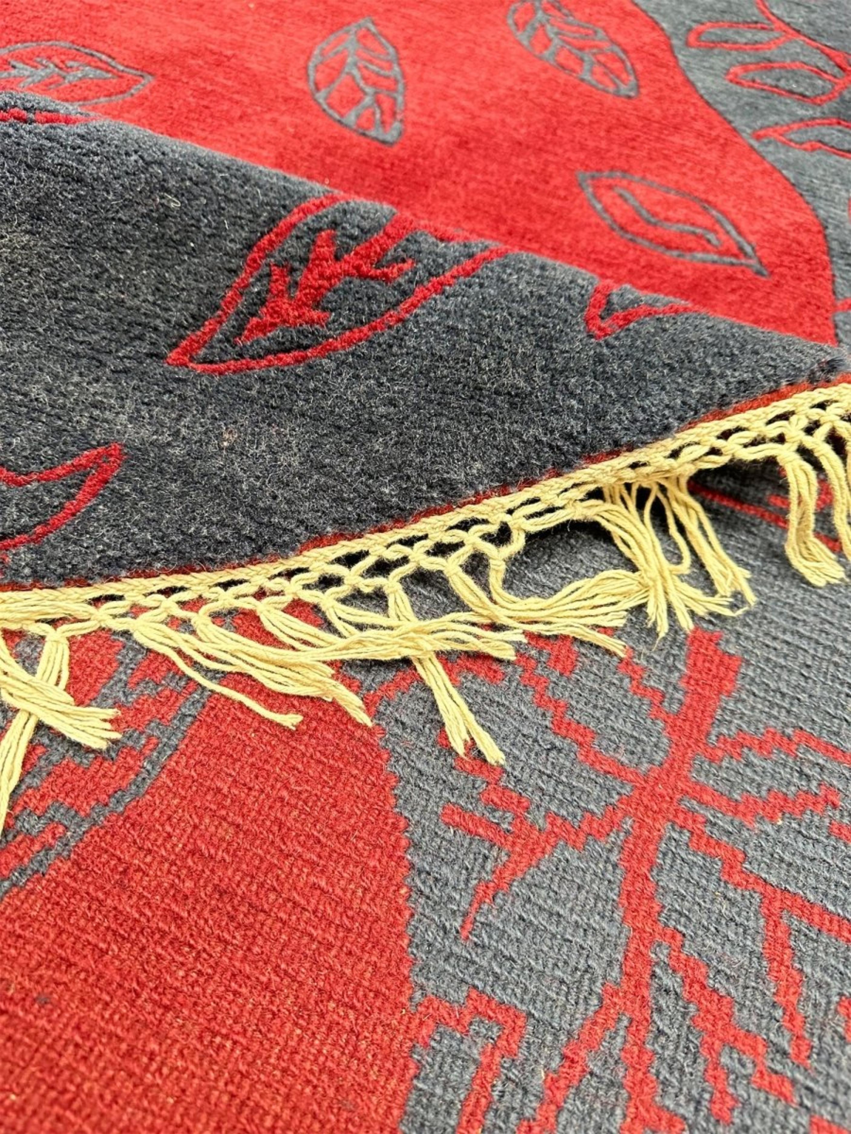 8' Handgeknüpfter Indischer Teppich im Übergangsdesign im Angebot 3