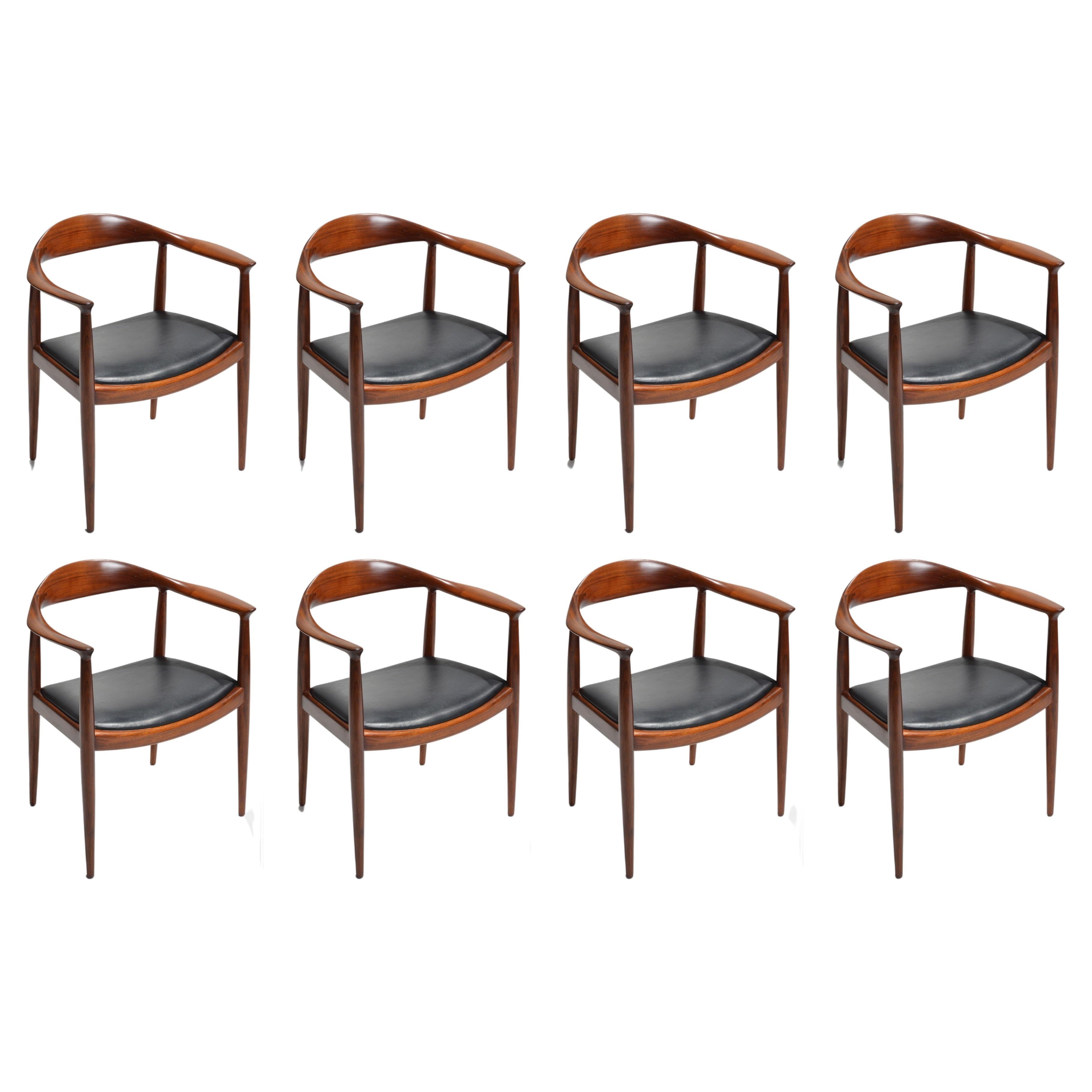  8 Hans Wegner for Johannes Hansen JH-503 Chairs in Walnut and Leather
