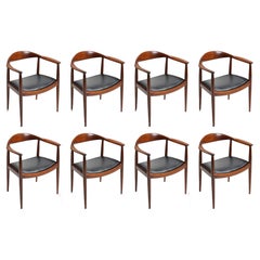 8 Hans Wegner for Johannes Hansen JH-503 Chairs in Walnut and Leather