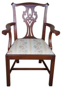 8 Henkel Harris Winchester Cherry Chippendale Style Dining Chairs Model 101