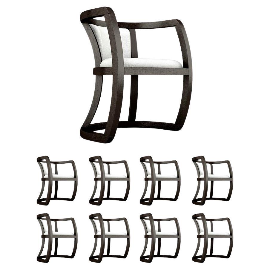 8 Hokkaido Armchairs - Modern Minimalistic Black Armchair with Upholstered Seat For Sale