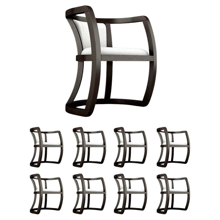 8 Hokkaido Armchairs - Modern Handcrafted Black Armchair with Upholstered Seat
