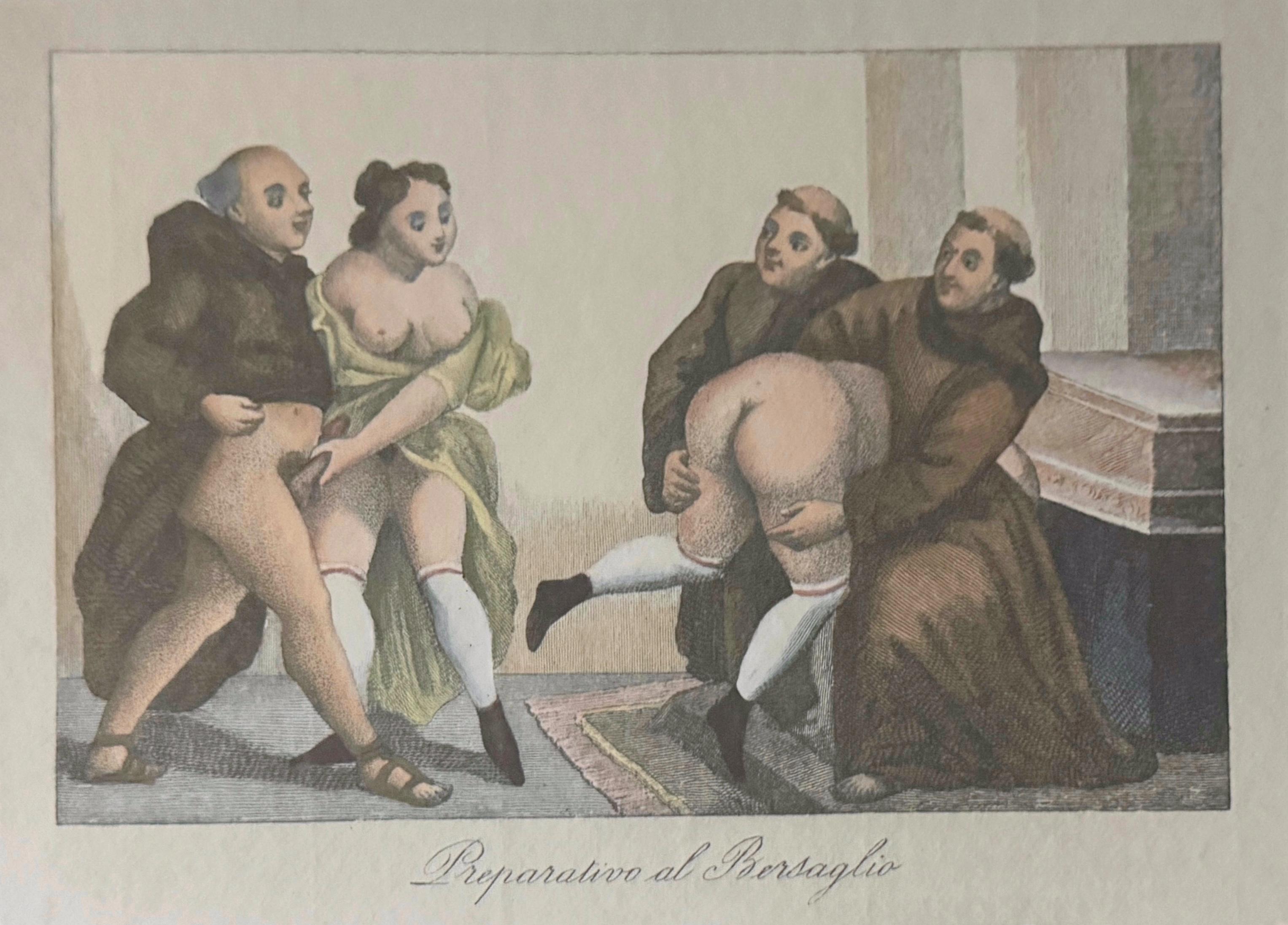 8 Italian Baroque Style Erotic Prints  Compromised Aristocrats, Monks & Nuns II For Sale 5