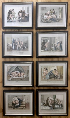 8 Italian Baroque Style Erotic Prints  Compromised Aristocrats, Monks & Nuns II