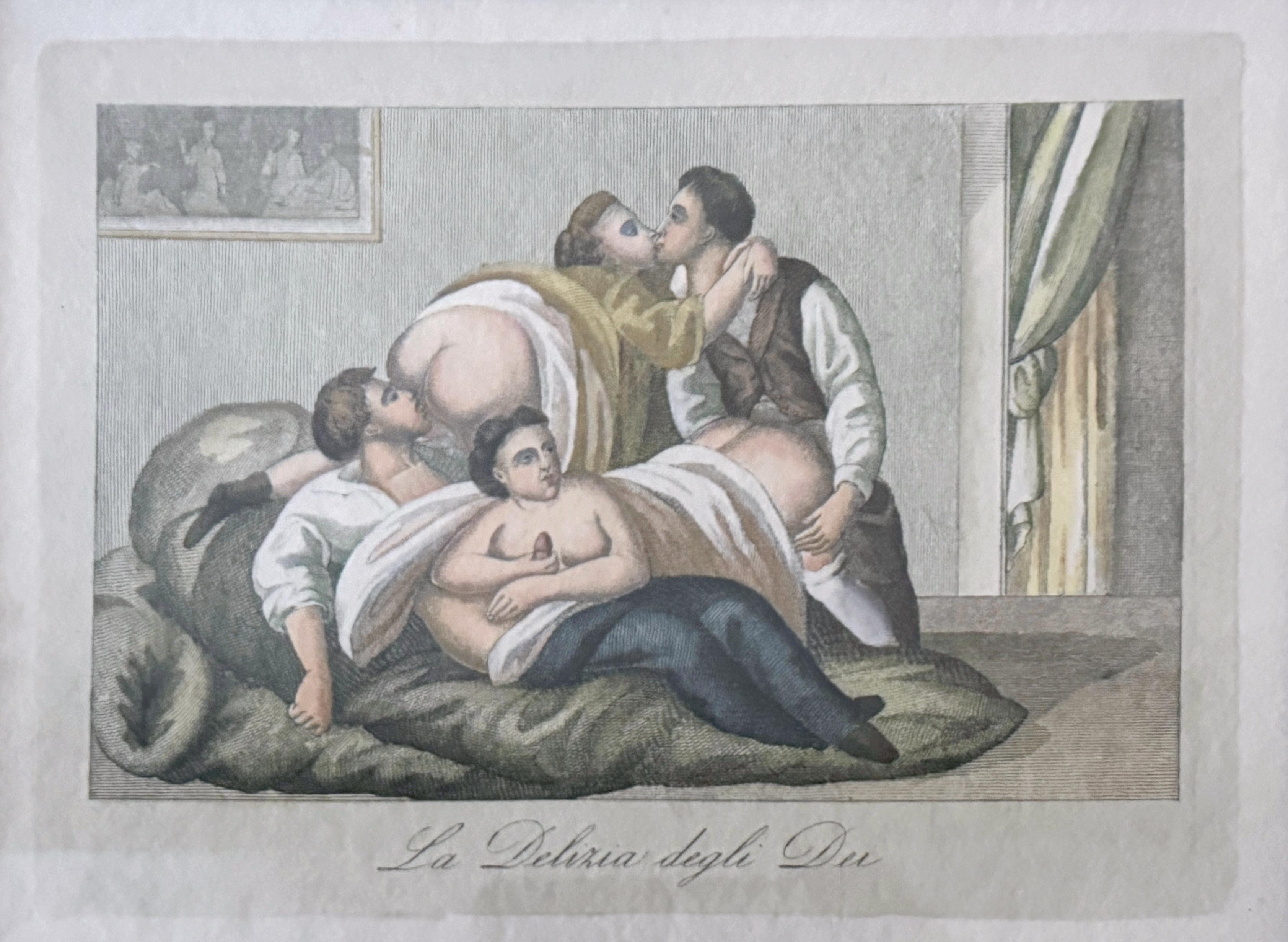 8 Italian Baroque Style Erotic Prints  Compromised Aristocrats, Monks & Nuns II In Good Condition For Sale In West Palm Beach, FL
