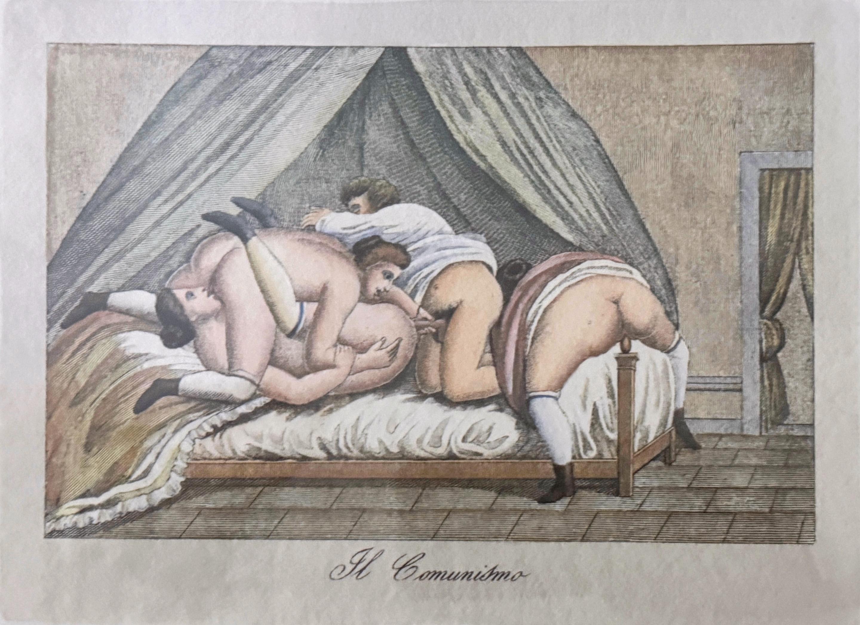 8 Italian Baroque Style Erotic Prints  Compromised Aristocrats, Monks & Nuns II For Sale 1