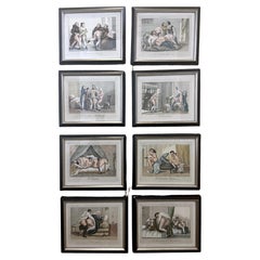 8 Italian Baroque Style Erotic Prints  Compromised Aristocrats, Monks & Nuns II
