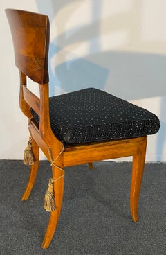 8 Italian Biedermeier Style Dining Chairs with Cane Seats