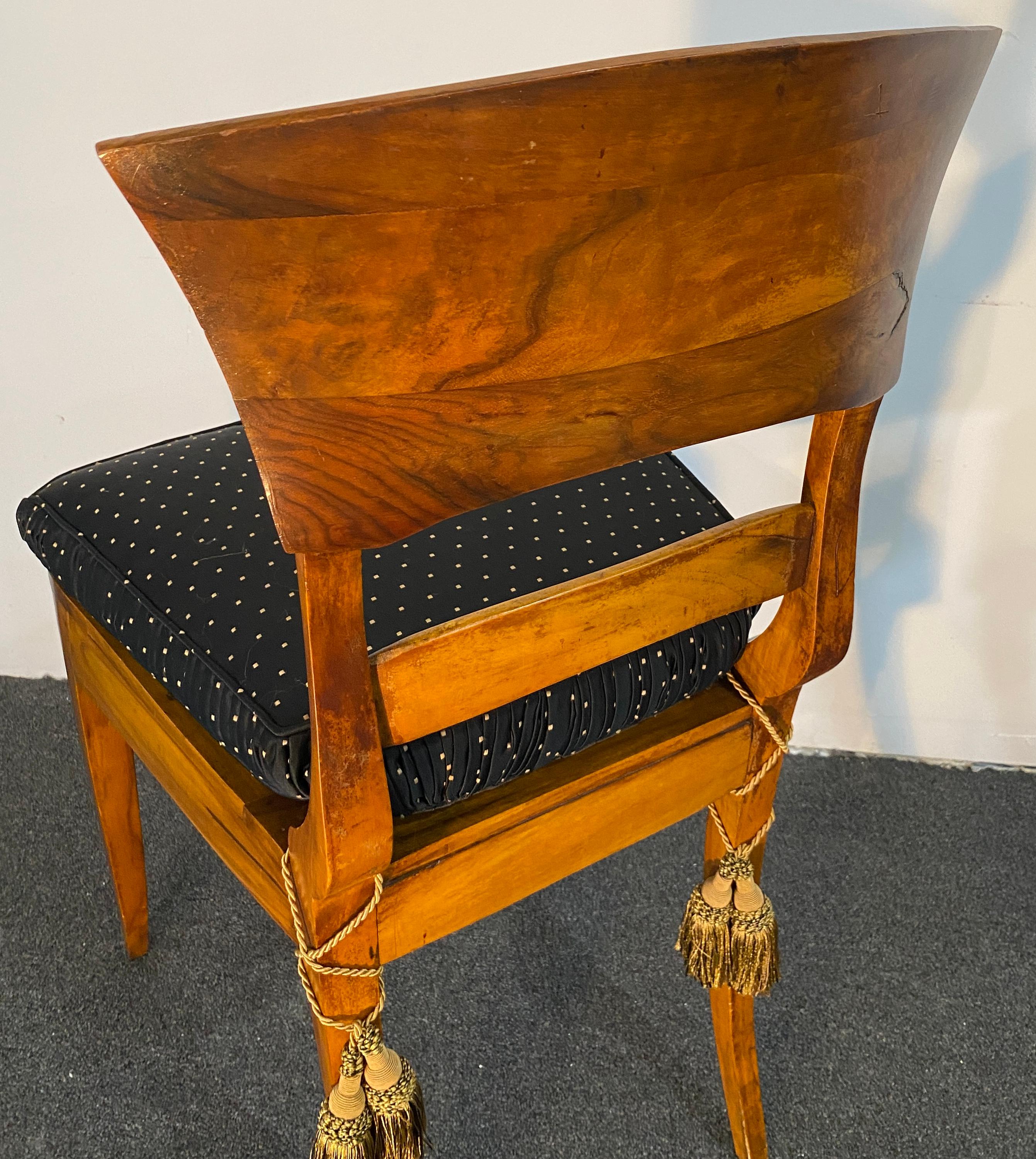 8 Italian Biedermeier Style Dining Chairs with Cane Seats In Good Condition In Miami, FL