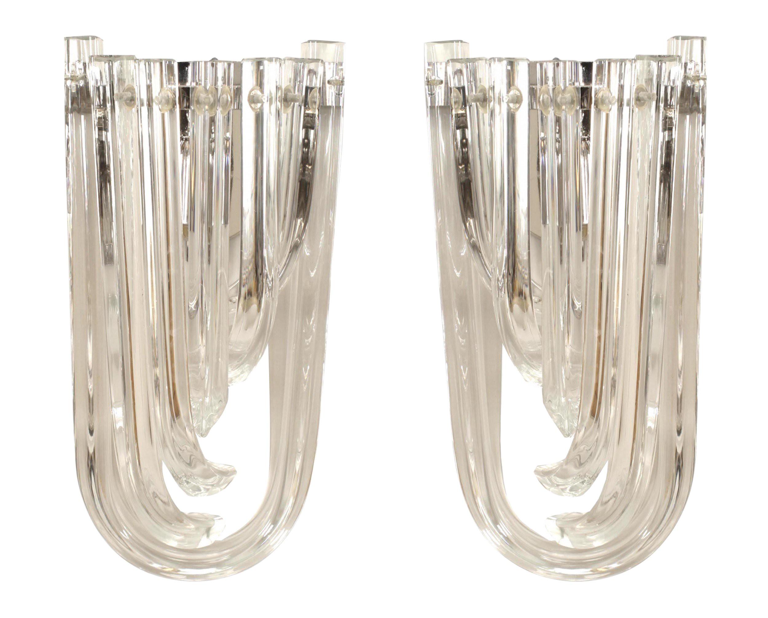 Modern 8 Italian Contemporary Glass Wall Sconces For Sale