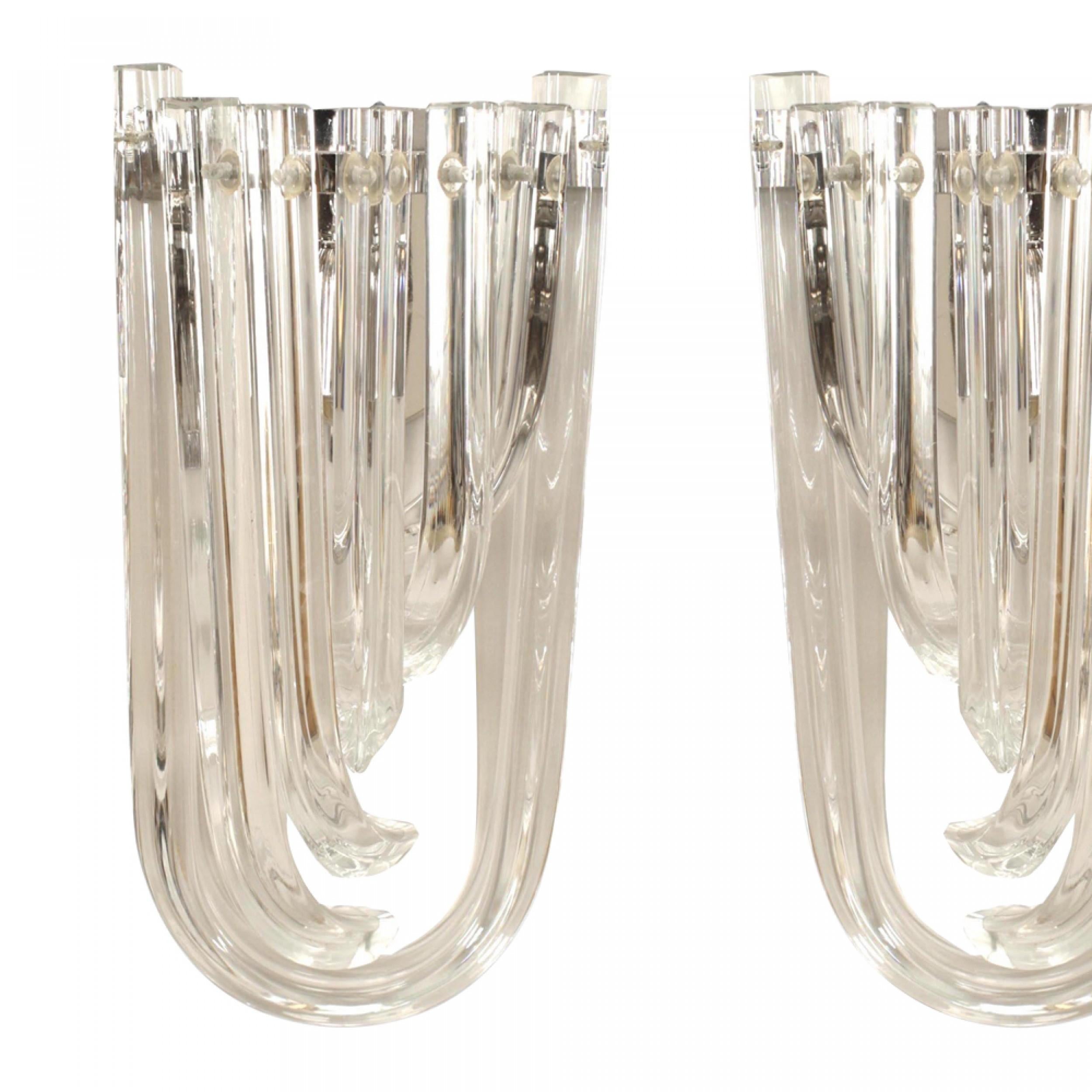 20th Century 8 Italian Contemporary Glass Wall Sconces For Sale