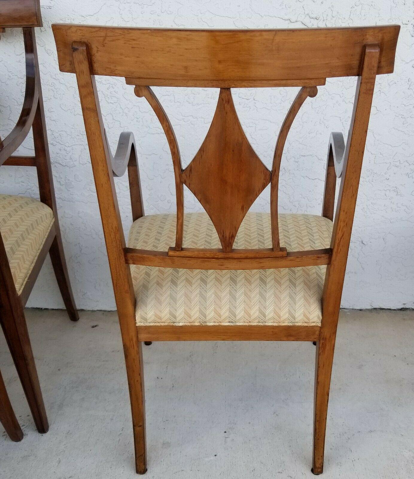 (8) Italian Regency Style Mahogany Lyre Harp Dining Armchairs  2