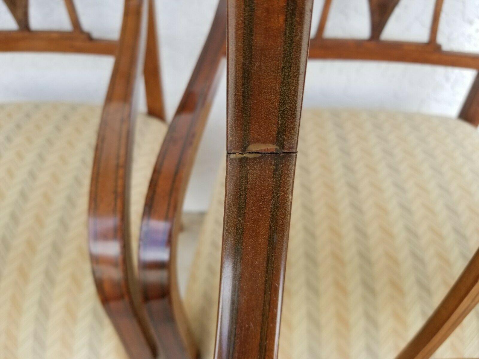 (8) Italian Regency Style Mahogany Lyre Harp Dining Armchairs  3