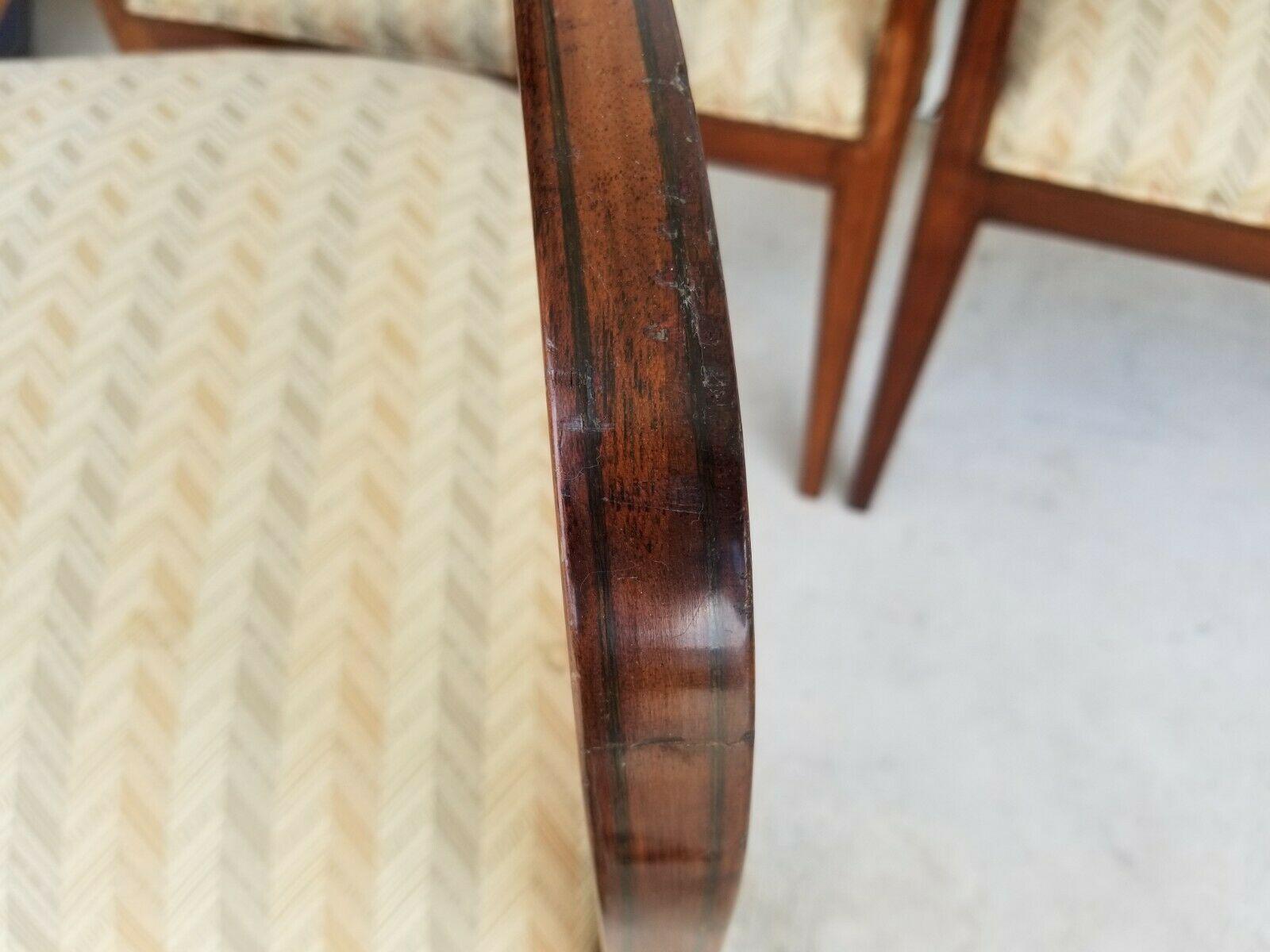 (8) Italian Regency Style Mahogany Lyre Harp Dining Armchairs  4