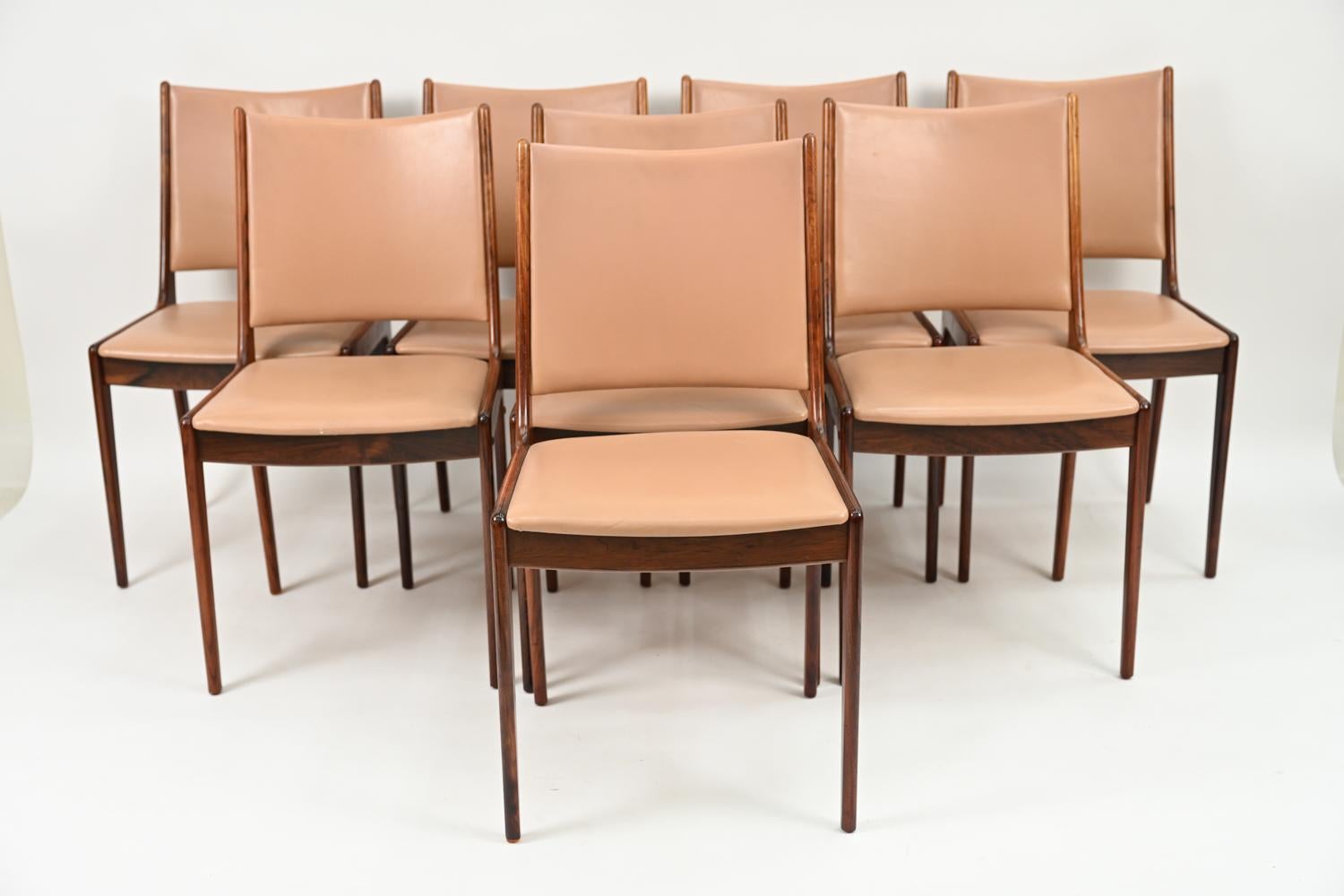 Mid-Century Modern '8' Johannes Andersen for Uldum Rosewood Dining Chairs