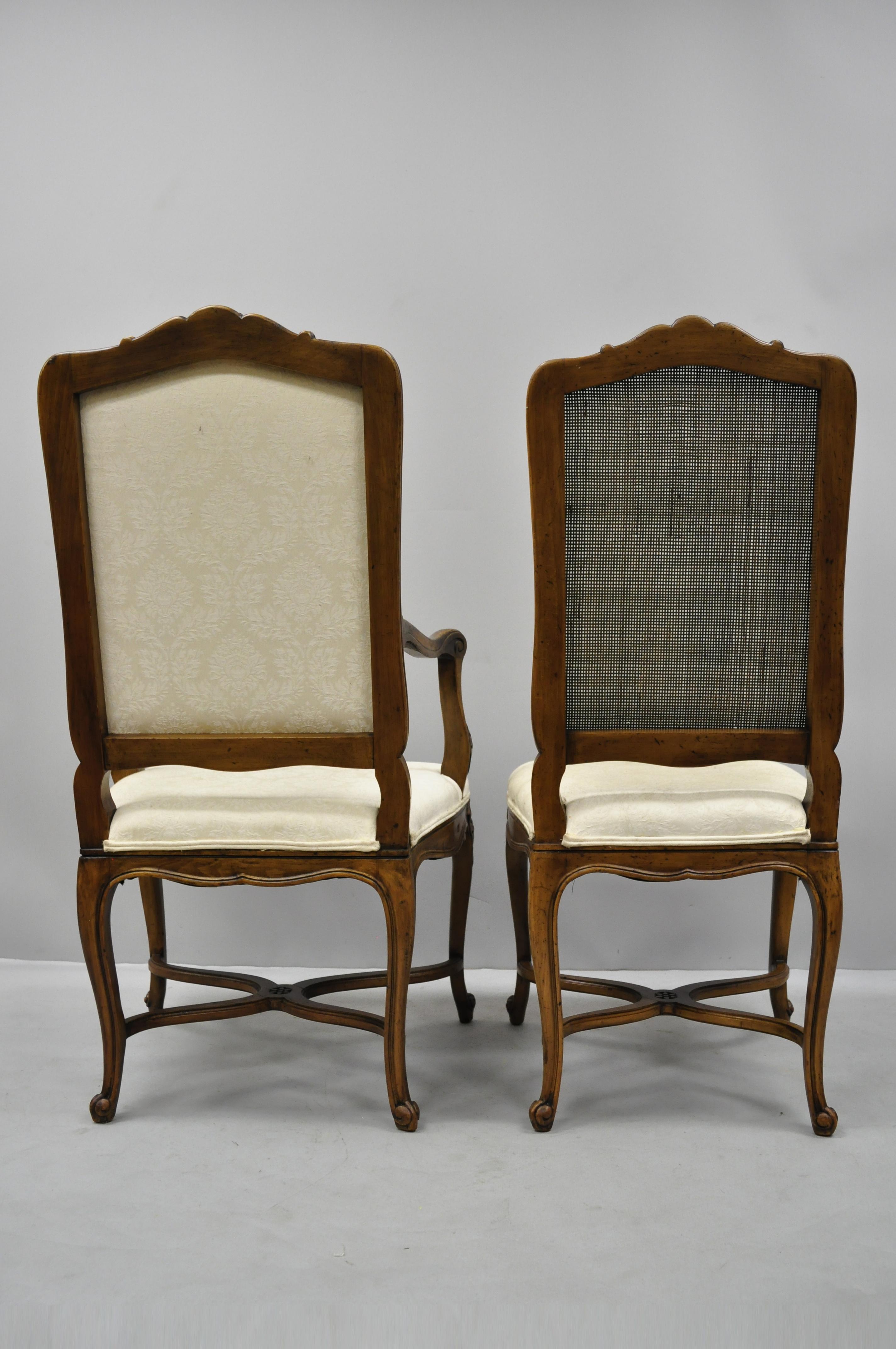 8 John Widdicomb Walnut Cane Back French Country Louis XV Style Dining Chairs 3