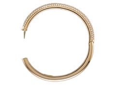 18 Karat Solid Rose Gold and Diamonds Pave Ct 3.77 Bangle Bracelet
