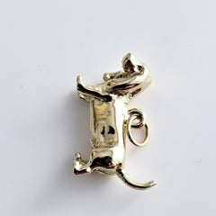 8 Karat Yellow Gold Basset Hound Dog Charm