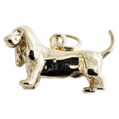 8 Karat Yellow Gold Basset Hound Dog Charm
