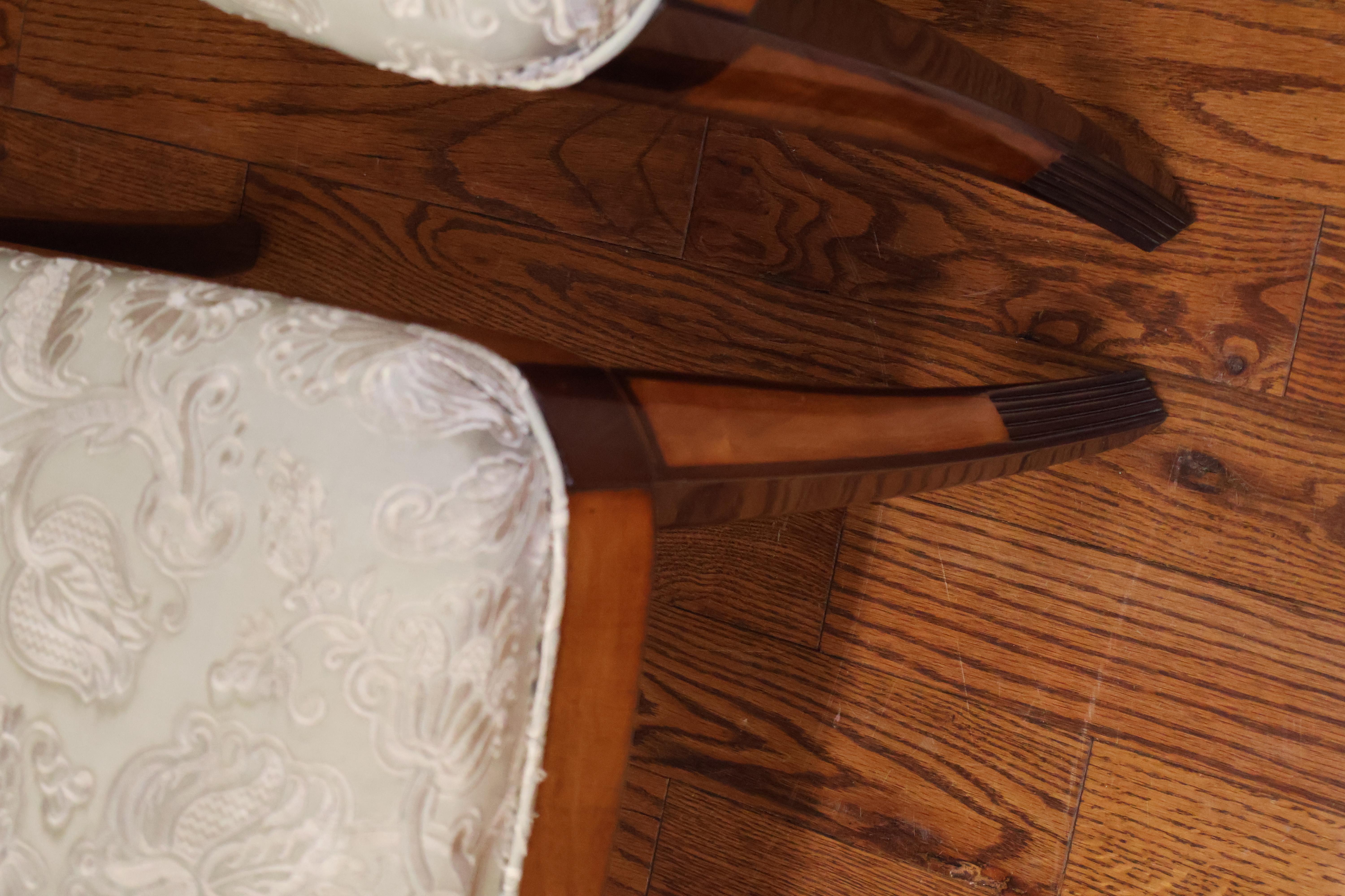 8 Kindel Winterthur Collection Mahogany And Maple Inlaid Seymour Dining Chairs For Sale 14